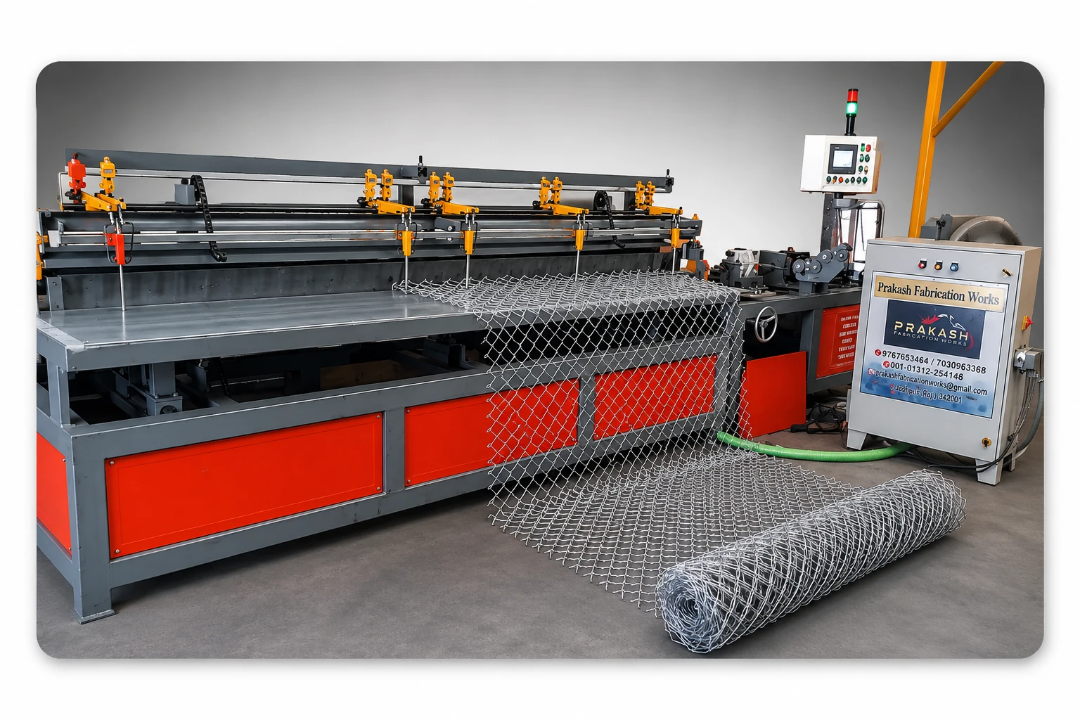 Semi Automatic Cutting + Viewing Chain Link Fencing Machine view 3